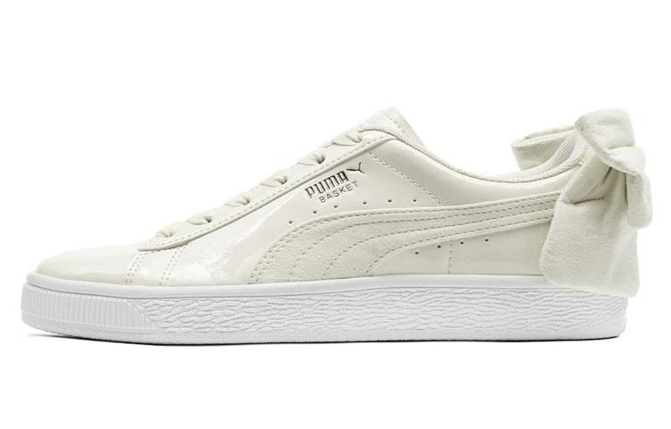 PUMA Basket Suede Bow Leisure Board Shoes Creamy/White Women s 367353-04 38