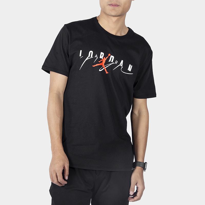 Jordan Casual Round Neck Letter Print Pullover Short Sleeve T-Shirt Men T-Shirts Black 916137-011