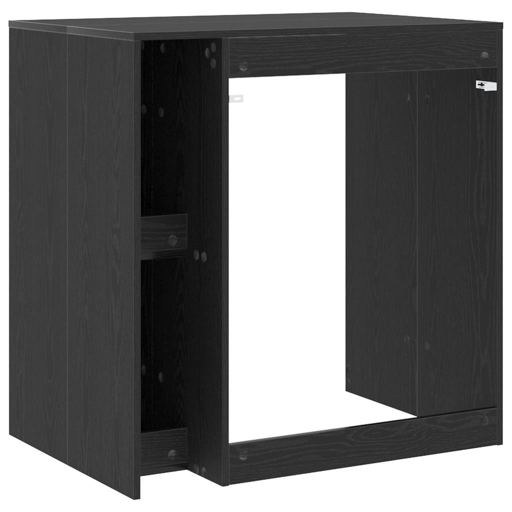 Washing Machine Cabinet Black Oak Look 87 x 60 x 89 cm