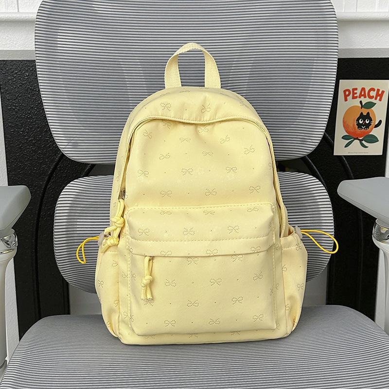 Schoolbag High value niche schoolbag Female college student lightweight backpack Junior high school student bow large capacity backpack