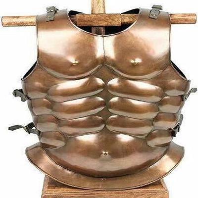 Armadura corporal muscular griega romana medieval, coraza de cobre, acabado antiguo, coleccionable