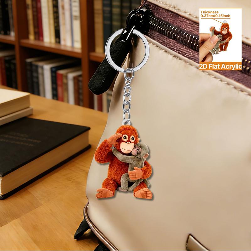 Punch The Monkey Plush Doll Keychain Cartoon Anime Toy Bag Pendant Colleague Desk Ornaments Gift