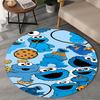 1PC Elmo And Cookie Sesame Friends Round Rug, Non-slip Chair Mat, Home Decor, Circle Carpet Perfect for Office, Bedroom, Living Room,Christmas Gift