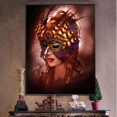 Maschera per pittura con diamante 5D Bellezza Visualizzazione completa Diamante rotondo Ricamo Danza Punto croce Strass