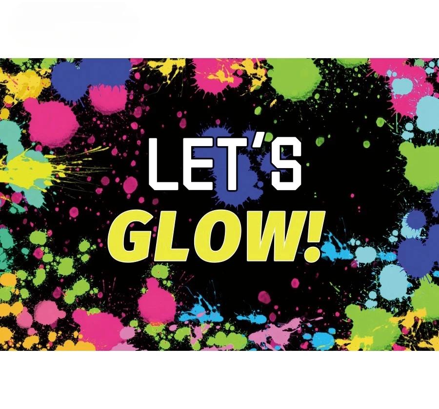Splashing Graffiti Glow Wall Backdrop  HipHop Theme Happy Birthday Party Photography Background BannerTapestry