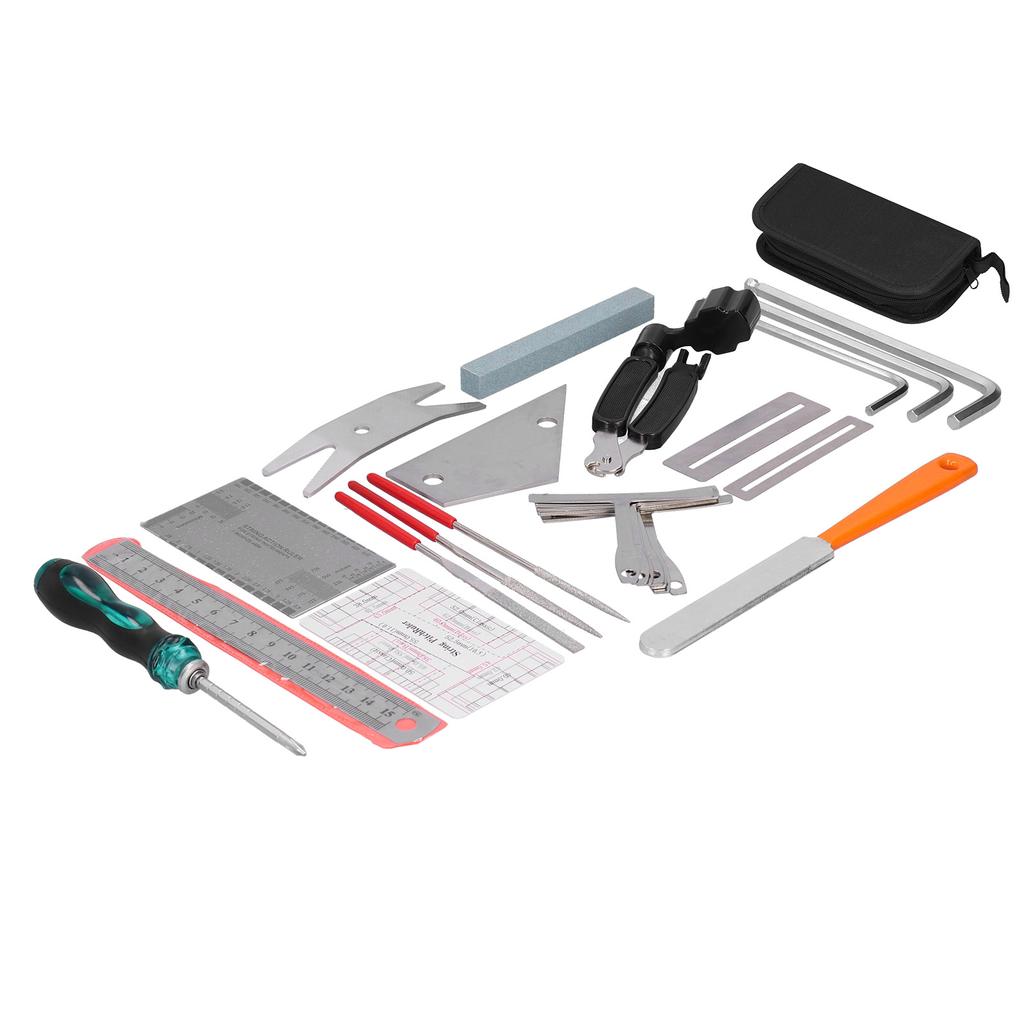 Guitar Repair Tools Polished File Stainless Steel Musical Instrument Measuring Adjustment Kit