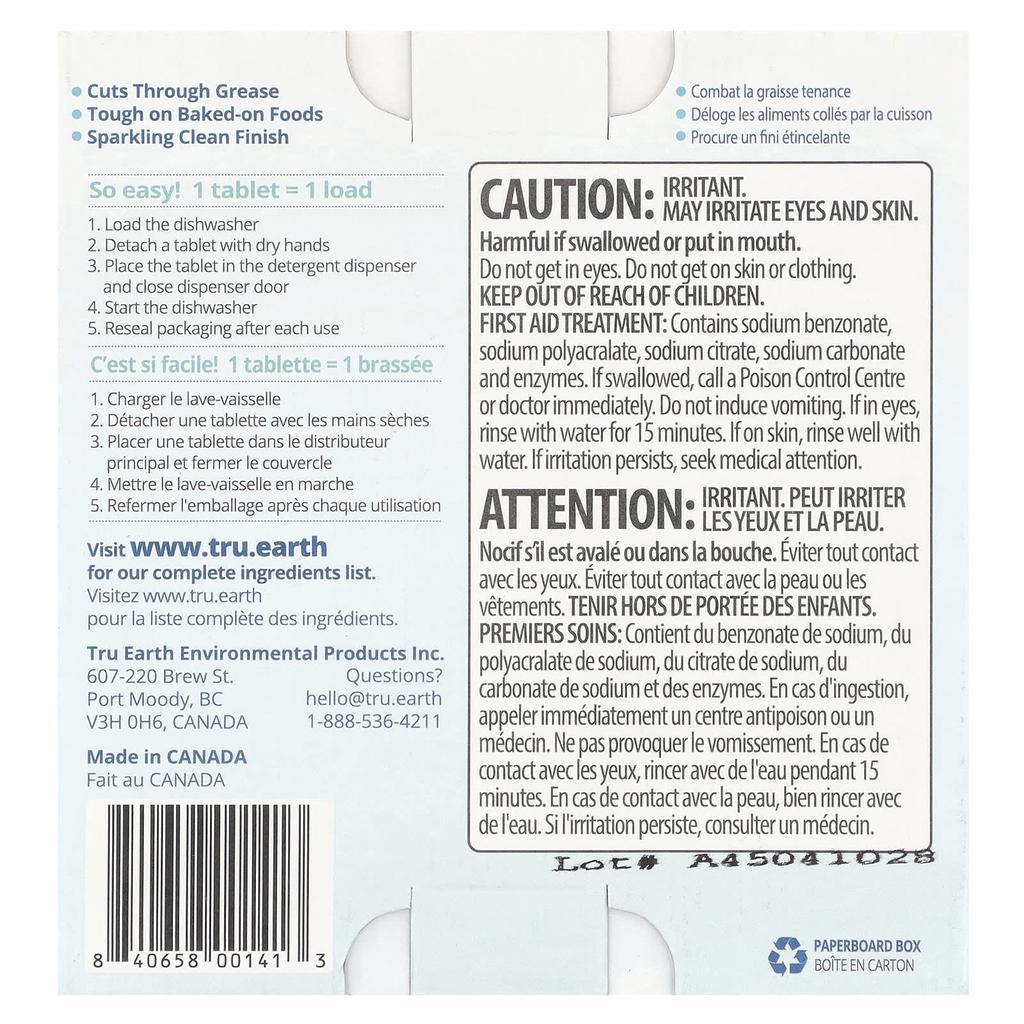 Dishwasher Detergent, Fragrance Free, 30 Tablets