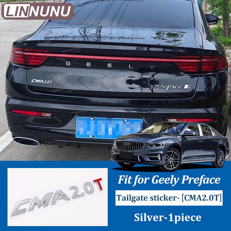 

LINNUNU Car rear LOGO sticker For Geely PREFACE Auto Personalized CMA Label Modified Rear Label Tailgate Decoration Accessories