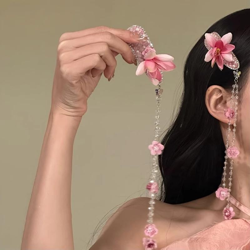 Rote Spinnenlilie Acryl Haarspange: Retro chinesischer Stil Haarschmuck