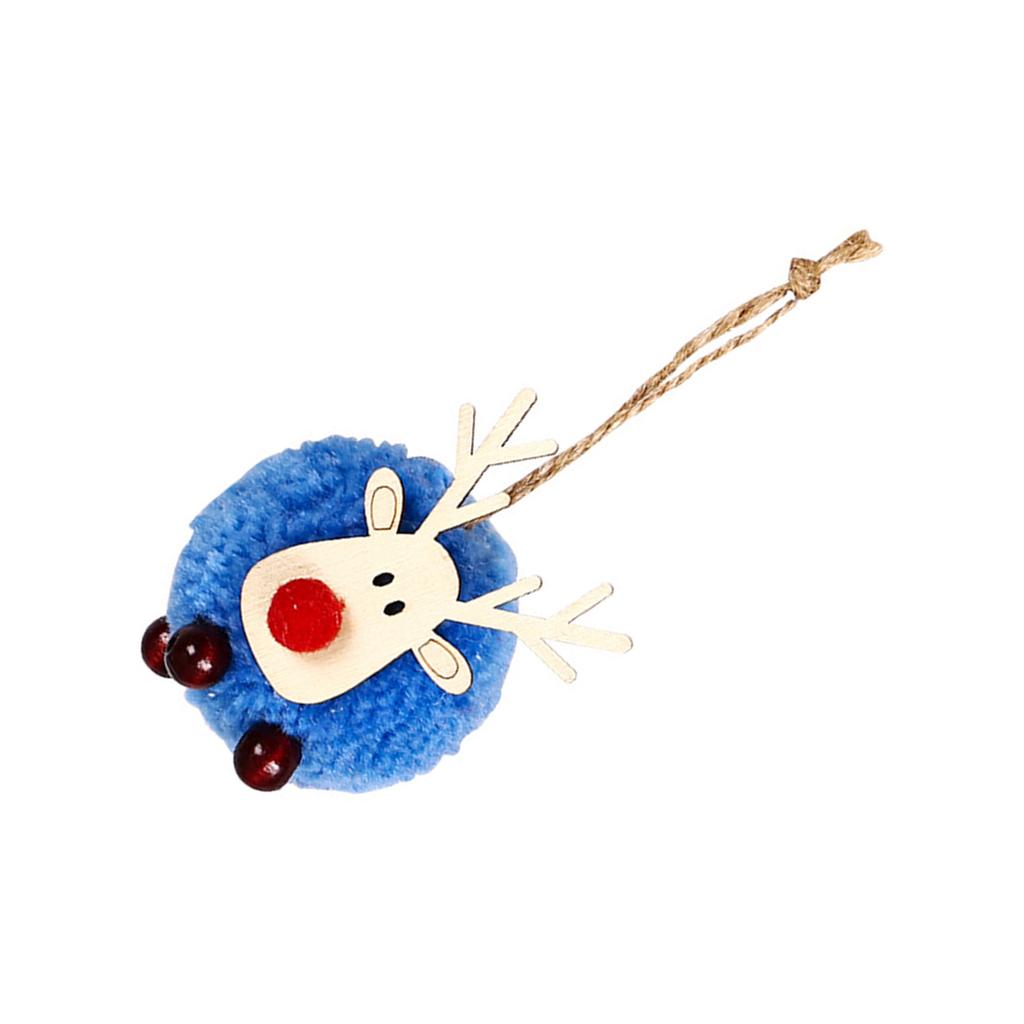 Christmas Tree Pendants Soft Creative Party Decor Soft and Comfortable Xmas Ornaments Lamb Pompom Elk Pendant Wooden