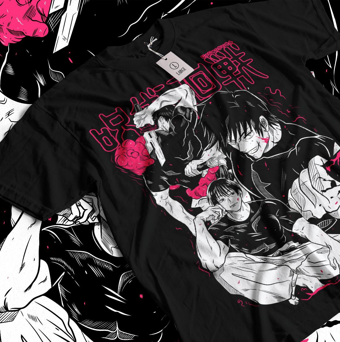 Jujutsu Kaisen Fushiguro Toji T-shirt Gojo Anime Horror GifT-shirt Tee All Size S