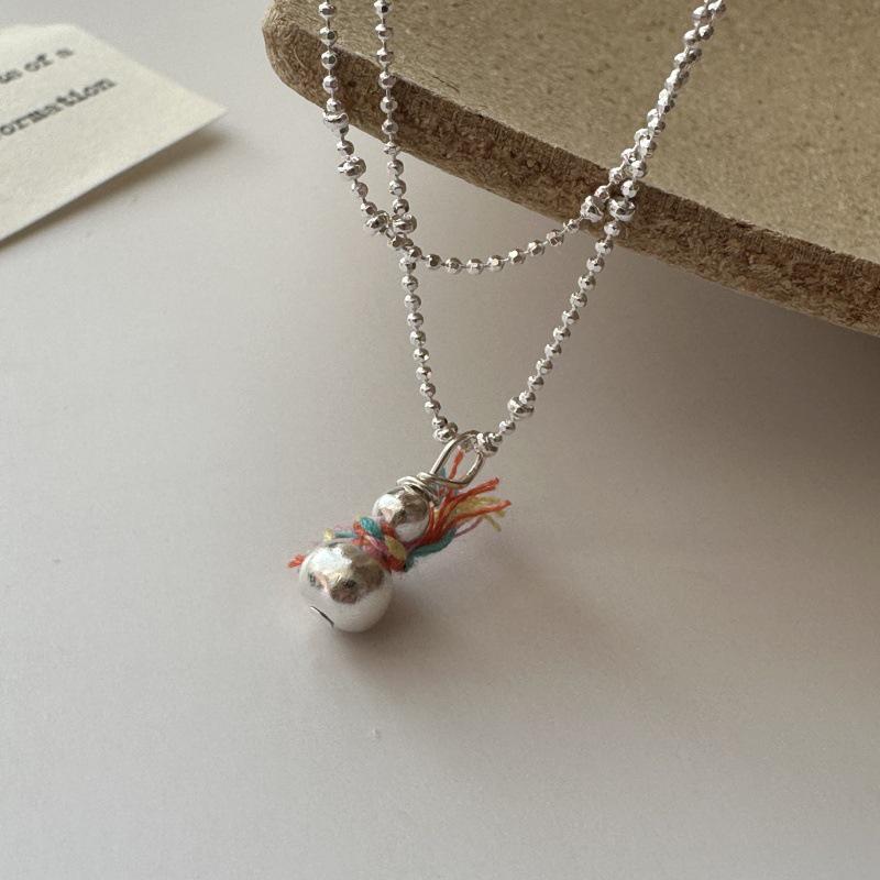 

Корейская мода 925 ожерелье-шарф снеговика, простая цепочка на ключицу в стиле INS 925 Silver