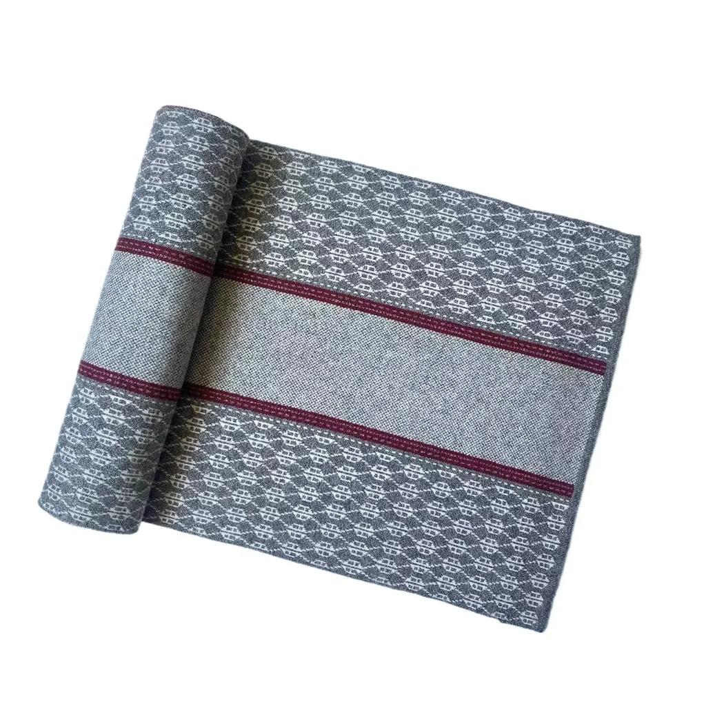 High Quality Classic Design Men's Scarf Autumn Winter Imitation Cashmere Dady's Muffler Business Jacquard Thermal Scaves Male