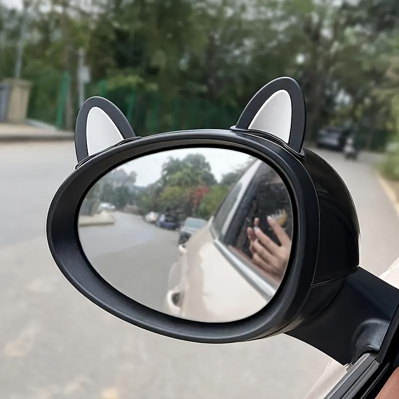 Two Pieces Per Package of Adorable Cat Ear-Shaped Steamed Buns (Mirror Not Included) Car Steering Wheel Decoration - Adhesive Dashboard Trim
