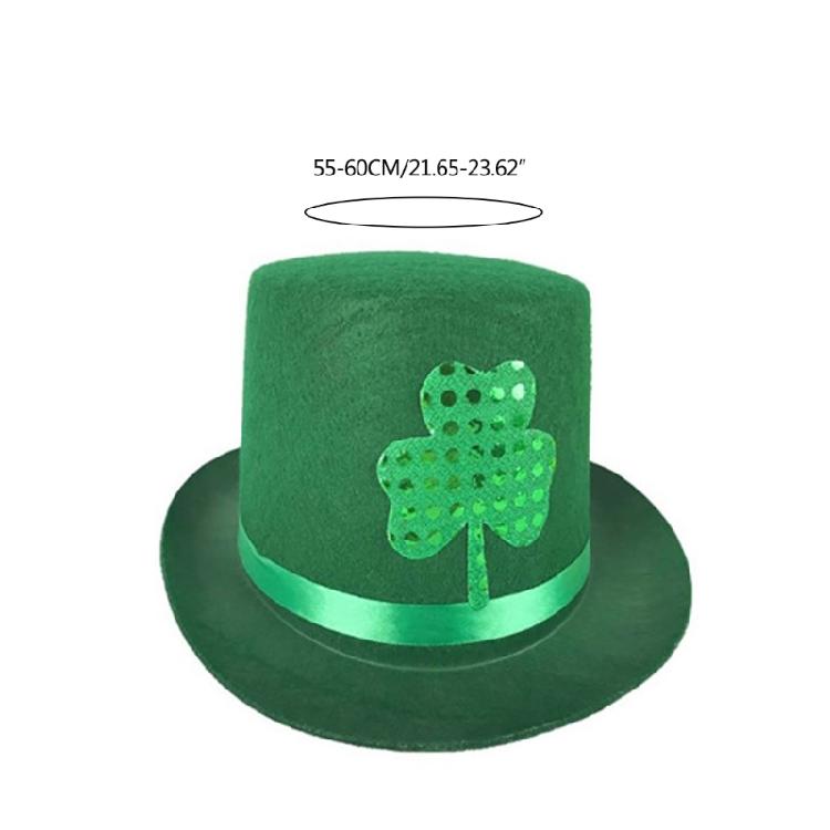Shamrock Tall Hat StPatricks Day Party Decors Carnivals Party Green Tall Hat