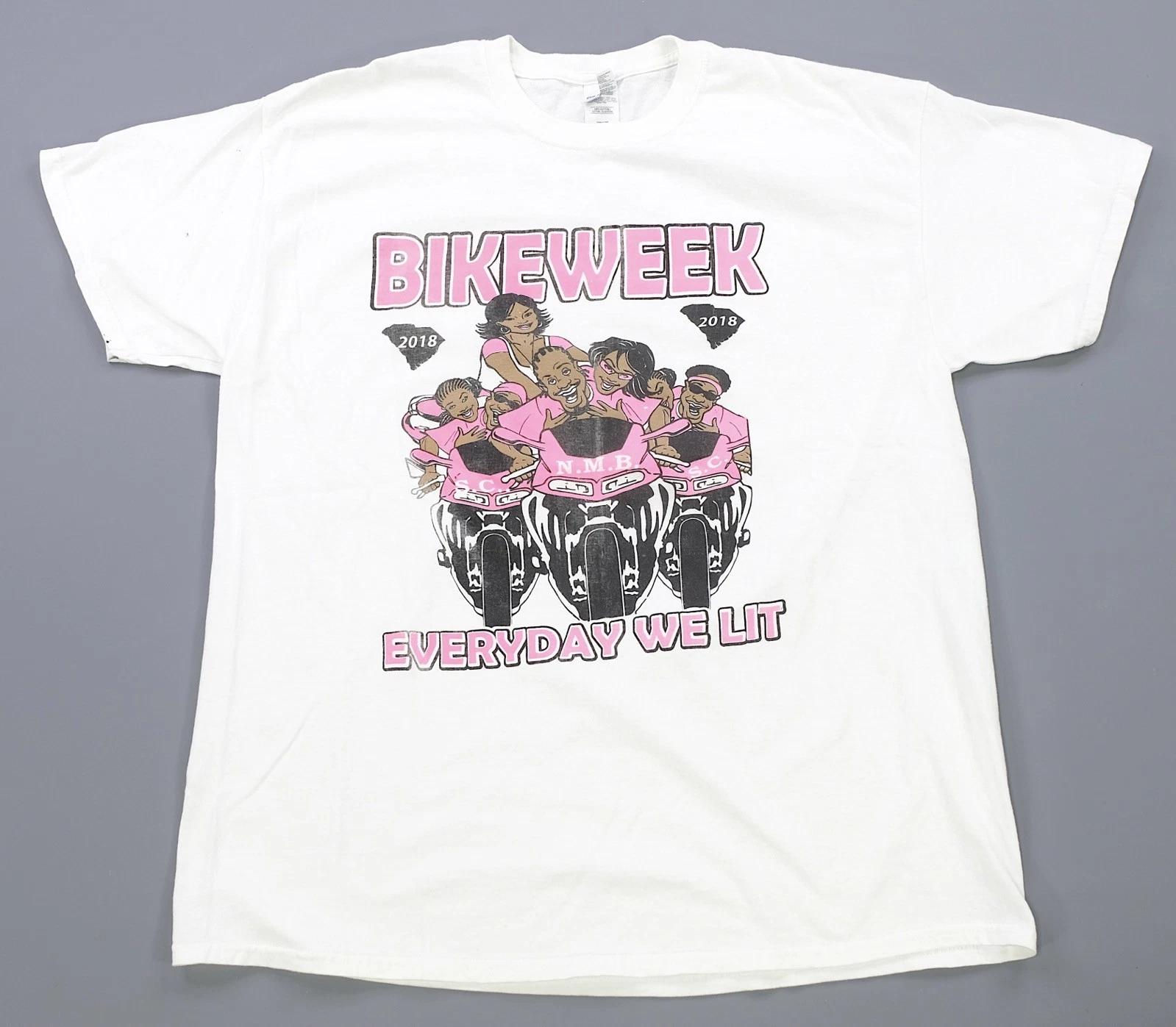 Rare VTG Black Bike Week 2018 Everyday We Lit Betty Boop T Shirt 2010s White XL 2XL