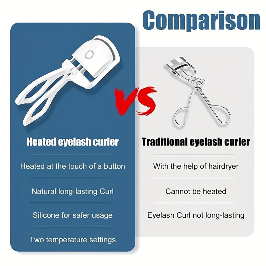 Electric Eyelash Curler USB Rechargeable Heated Lash Perm Curling Tool Eye Makeup Accessories