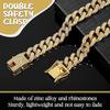 13mm Cuban Gouden Ketting met Diamanten Studs Huisdier Halsketting - Mode Hip Hop Choker voor Katten en Honden