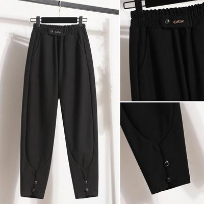 Pantaloni lungi de mărime mare pentru femei, elastici, largi, talie înaltă, vintage, largi, casual, pantaloni de bază, pantaloni harem, pantaloni largi