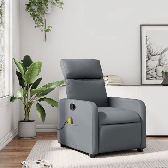 VidaXL Fauteuil de Massage Inclinable, Chaise avec Repose-pieds, Siège avec Dossier et Accoudoirs Salle de Séjour, Moderne, 374193