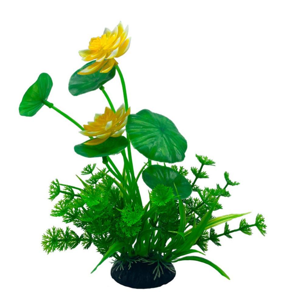 

2 шт. Пластиковые водные растения Имитация искусственных морских водорослей Водная трава Поддельные цветы лотоса Настольные Style 1