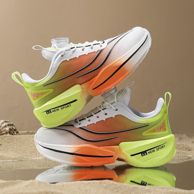 2025 new running shoes boys primary and secondary school students non-slip rotating buttons teenagers summer breathable running shoes wear-resistant
