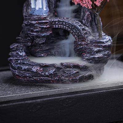 Bruciatore di incenso a torre a riflusso in resina Decorazione al sandalo per la casa Interno Aromaterapia Repellente per zanzare Ornamento per bruciatore di incenso