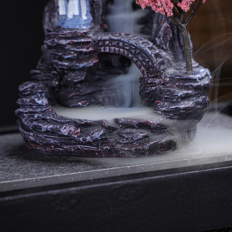 Resin Reflux Incense Burner Tower Sandalwood Decoration Home Indoor Aromatherapy Mosquito Repellent Incense Burner Ornament