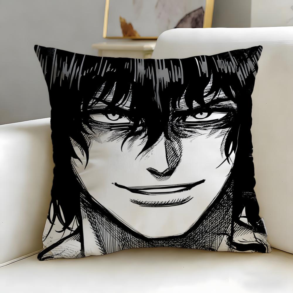 Popular Anime Kengan Ashura Cushion Cover Soft & Easy-Wash Pillow Case – Versatile for Couch, Bed, Travel and Office