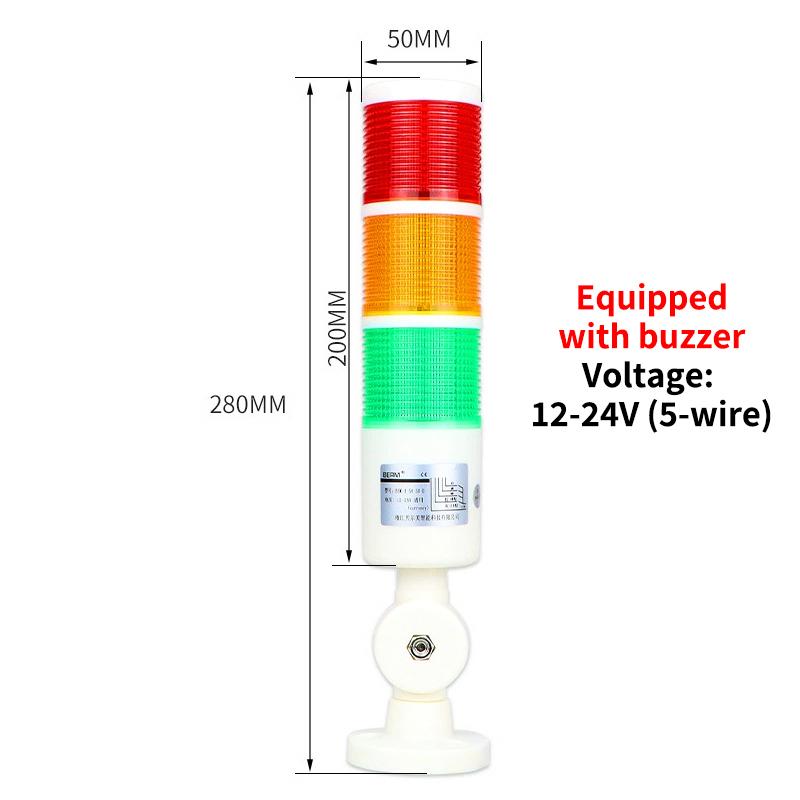CNC Machine Safety Stack Light Rotatable 180 Degree Three Modes Industrial Warning Signal Lamp for Workshop