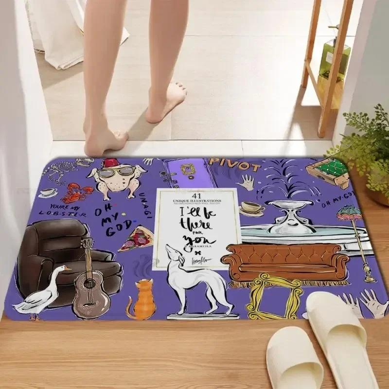 Friends Entrance Floor Mat Living Room Hallway Decoration Carpet Non-slip Easy To Clean Area Rug Home Office Washable Doormats