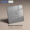 Gray Tempered Glass Smart Switch with Mijia APP Connectivity, Smart Speaker Voice Activation, Zero-Fire Support.