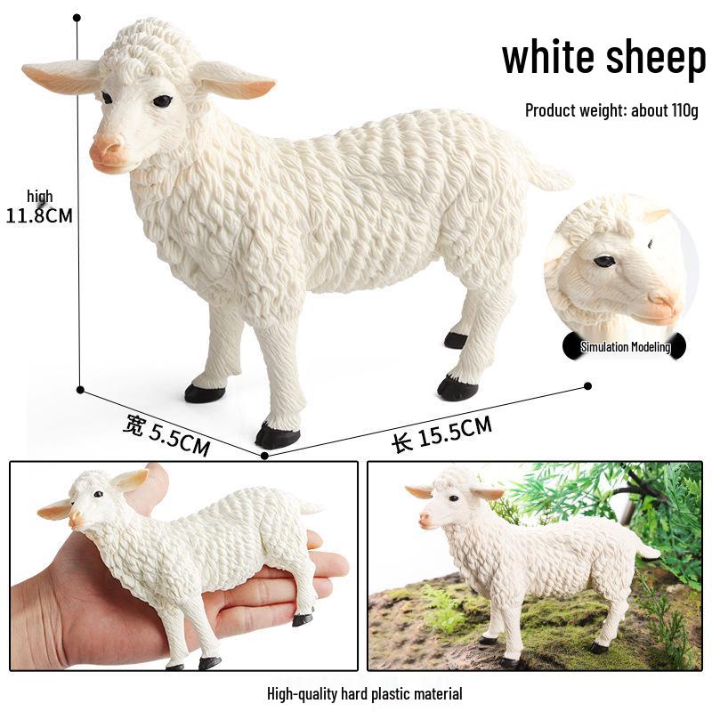 Cross-Border Animal Toy Set: Sheep, Cow, Horse, Donkey, Goat, Poultry Plastic Models