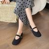 Korean version of matte leather Mary Jane shoes women's 2025 new autumn grandma shoes flat bottom shallow mouth single shoes ballet shoes