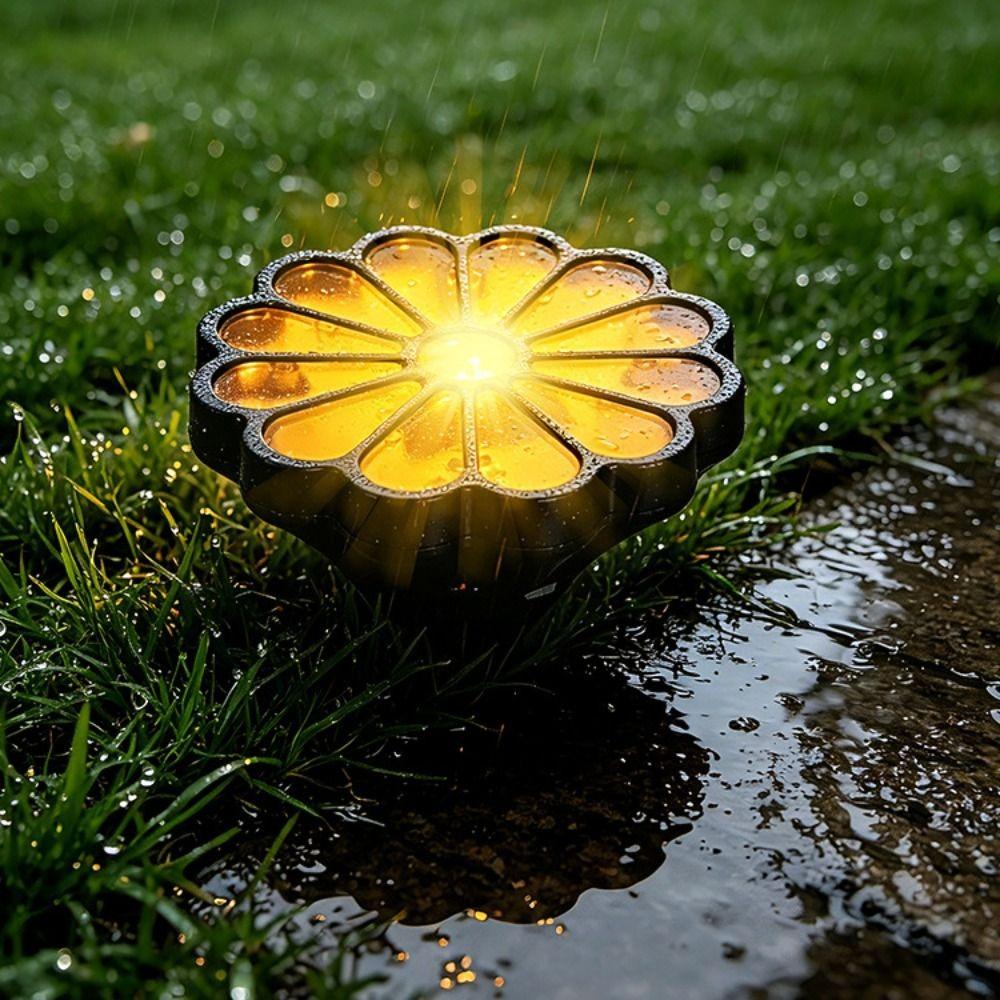 Waterproof Solar Flower Lights Petal Shape Solar Lawn Lights Ornament Buried Solar Lights Yard