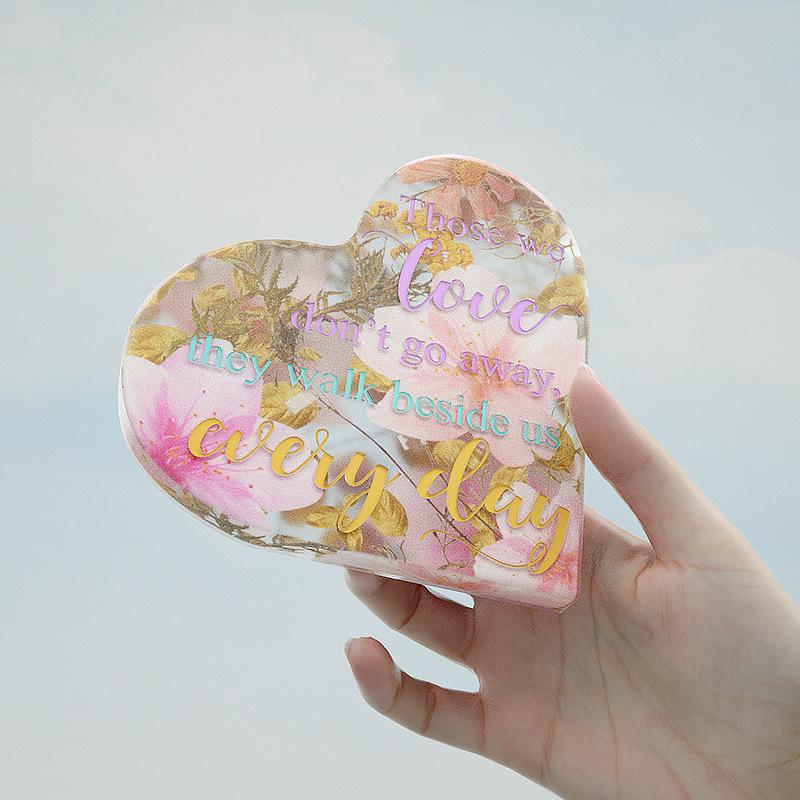 Poppy Crystal Epoxy Resin Heart-Shaped Aroma Tree Memorial Plaque Silicone Mold.