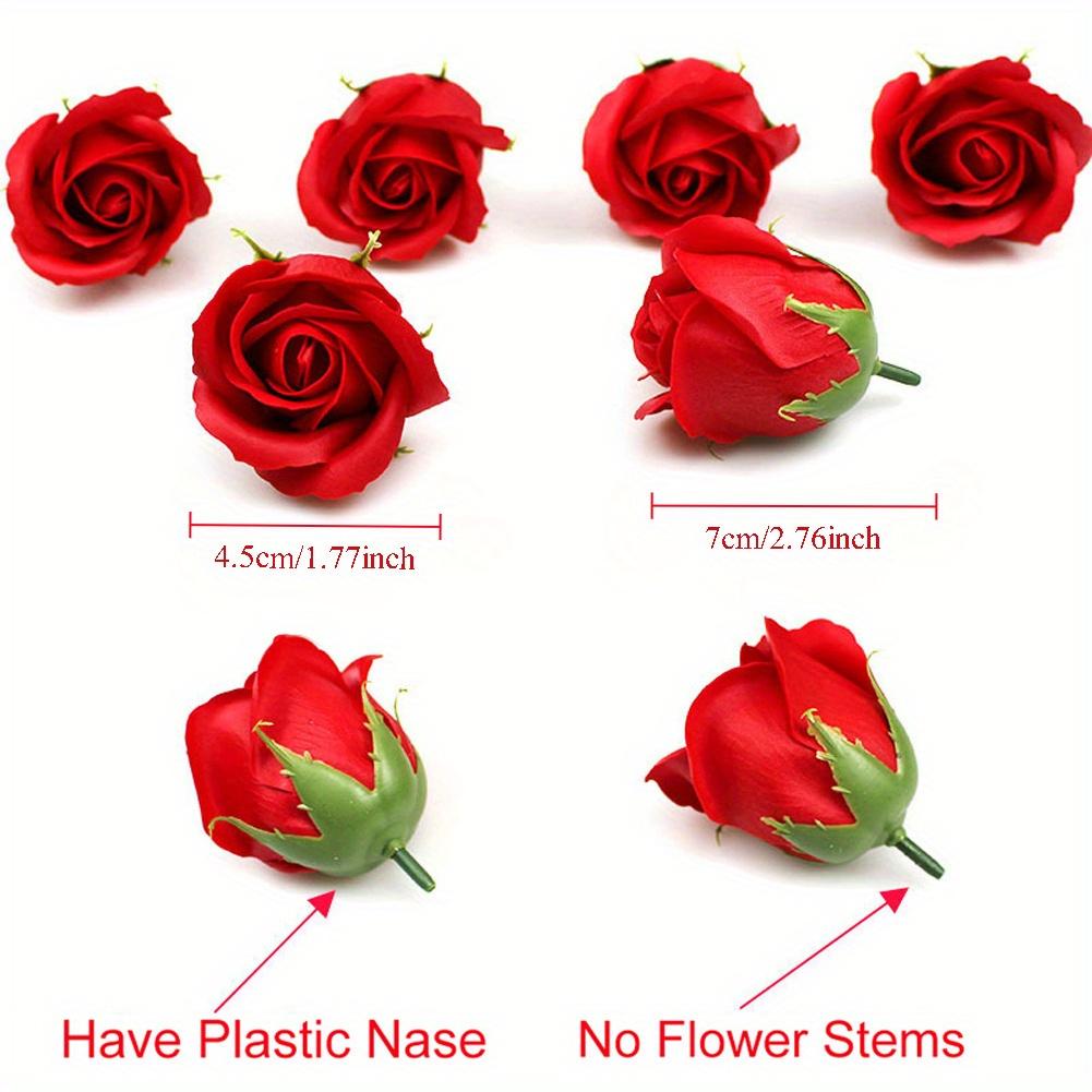 50pcs Handmade Soap Roses, 4 Layer Roses, DIY Flower Head, Wedding Rose Flowers Decor, Valentine's Day Romantic Bouquet