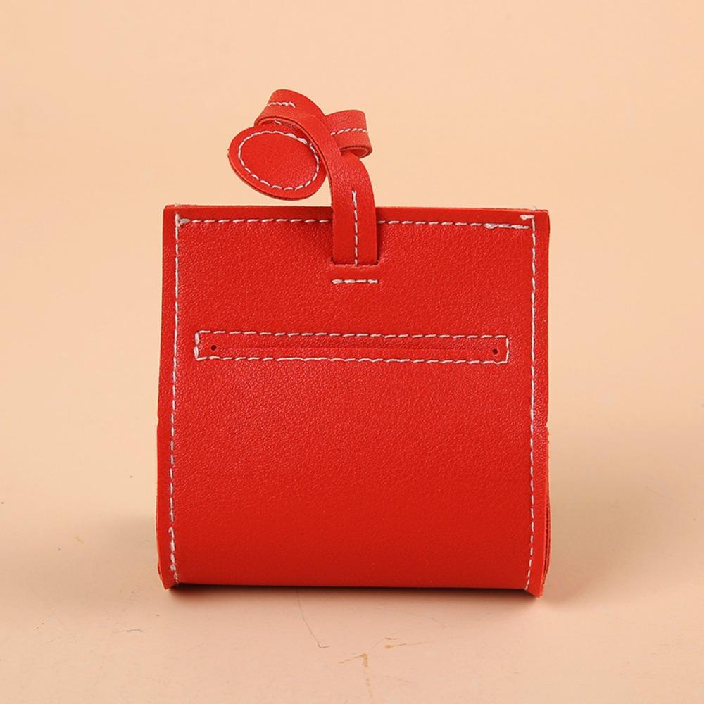 PU Leather Dog Poop Bag Dispenser Hangable Portable Dog Waste Bag Cover Solid Color Puppy Garbage Bags Holder