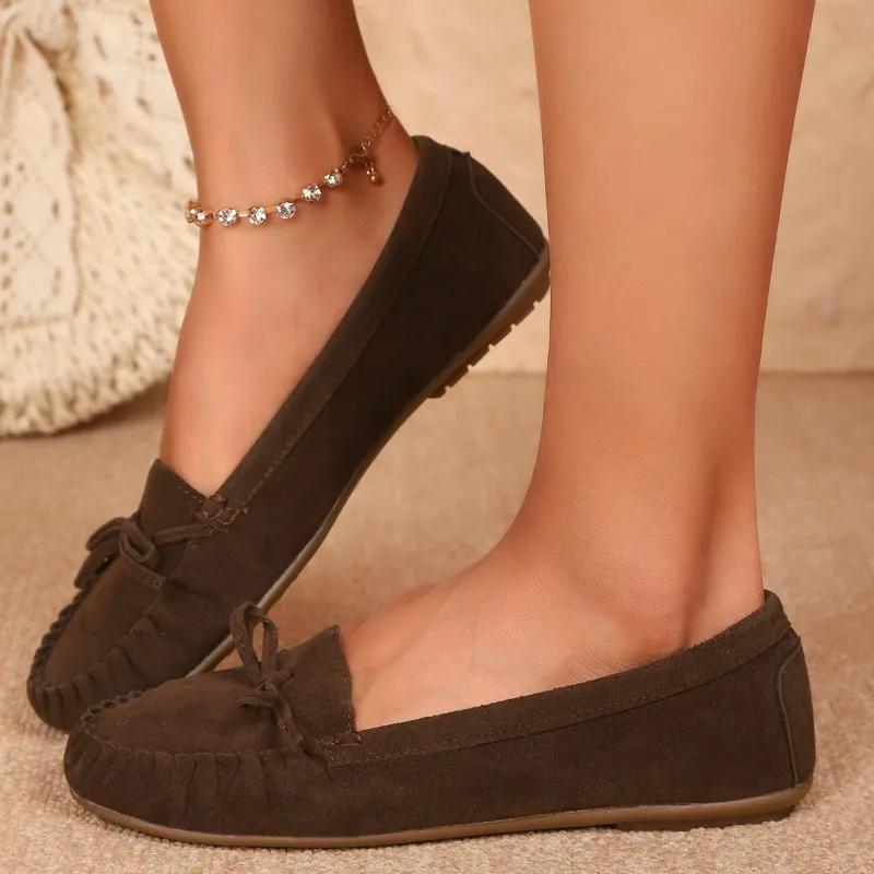 2025 Brand Ladies Shoes Shallow Women's Flats Butterfly-knot Casual Plus Size Comfortable Best Seller Flat Low Heels