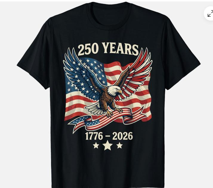 Винтажная футболка 250 лет Америка 1776-2026 250-й День Рождения США 2XL