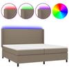 VidaXL Slat Bed Base with LED Mattress, Upholstered Bed with Headboard, Double Bed, Adult Bedroom Bed, Modern, 3138185