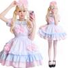 AOTYP Maid Cosplay Classic Short and Ribbon Perfect for Lolita Cute Anime School Cultural and Otaku Dance Size 3XL Apron, Sleeves, Headband, Set,
