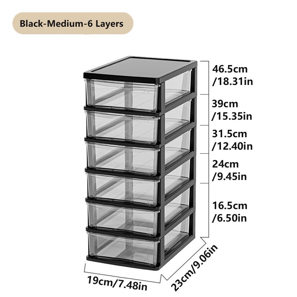4/6Layers Medium Desktop Storage Box with Drawer Heightened Table Organizer Plastic Office Storage Cabinet  for Home Stationery