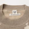 HERMES Brides de Gala/Brid de Gala Beige x Ivory Cashmere Crew Neck Long Sleeve Knit Pullover tops 36 Beige x IvoryUsed