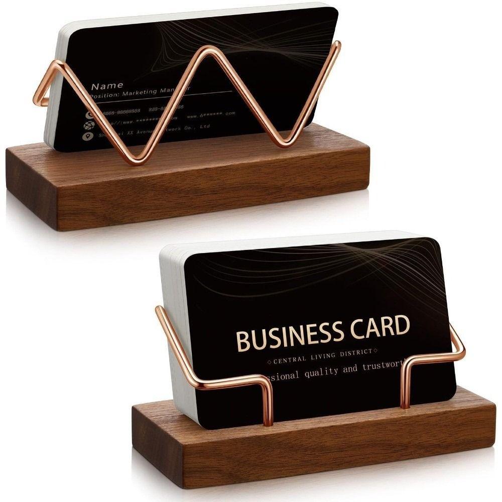 Multiple Styles Name Card Stand Wooden Desktop Card Holder Desk Card Display Rack  Hotel