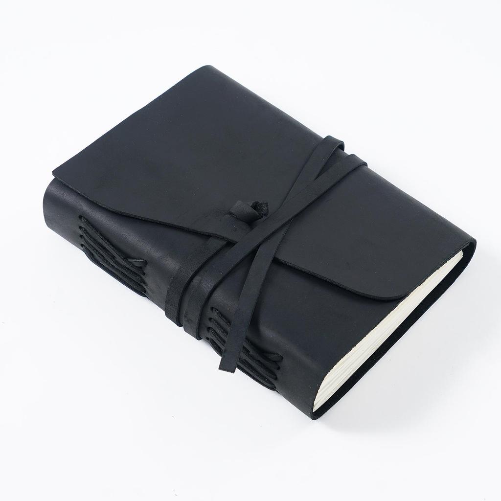 Crazy Horse Leather Loose-Leaf Notebook: Genuine Cowhide Diary In Retro Style