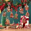 16Pcs Christmas Decorations, Gingerbread House Ornaments, Festive Tree Hanging Decor for Holiday Party, Classroom and Office, Family Activity