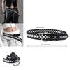 Retro Double Prong Metal Belt With Perforated Pattern For Street Style Look