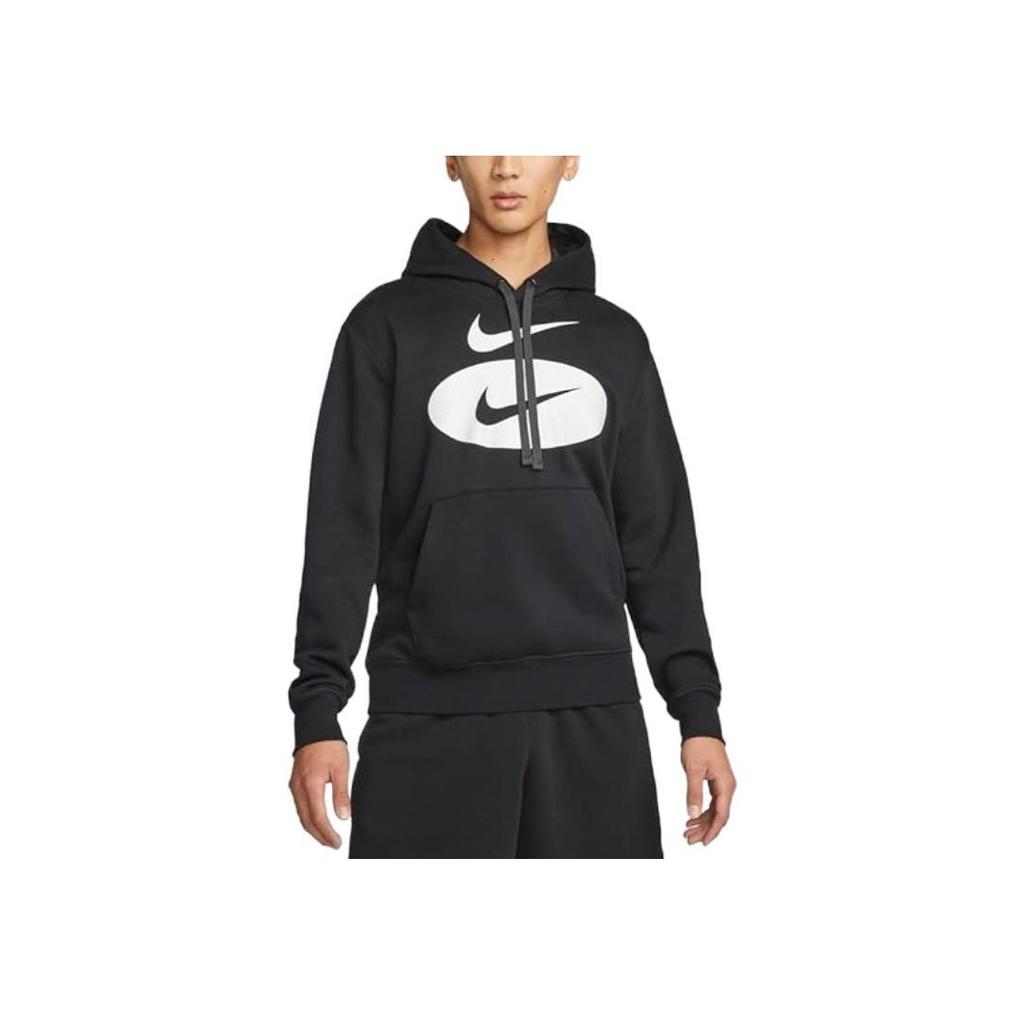 Nike Loose Fit Logo Print Long Sleeve Hoodie Men Hoodies Black DM5459-010