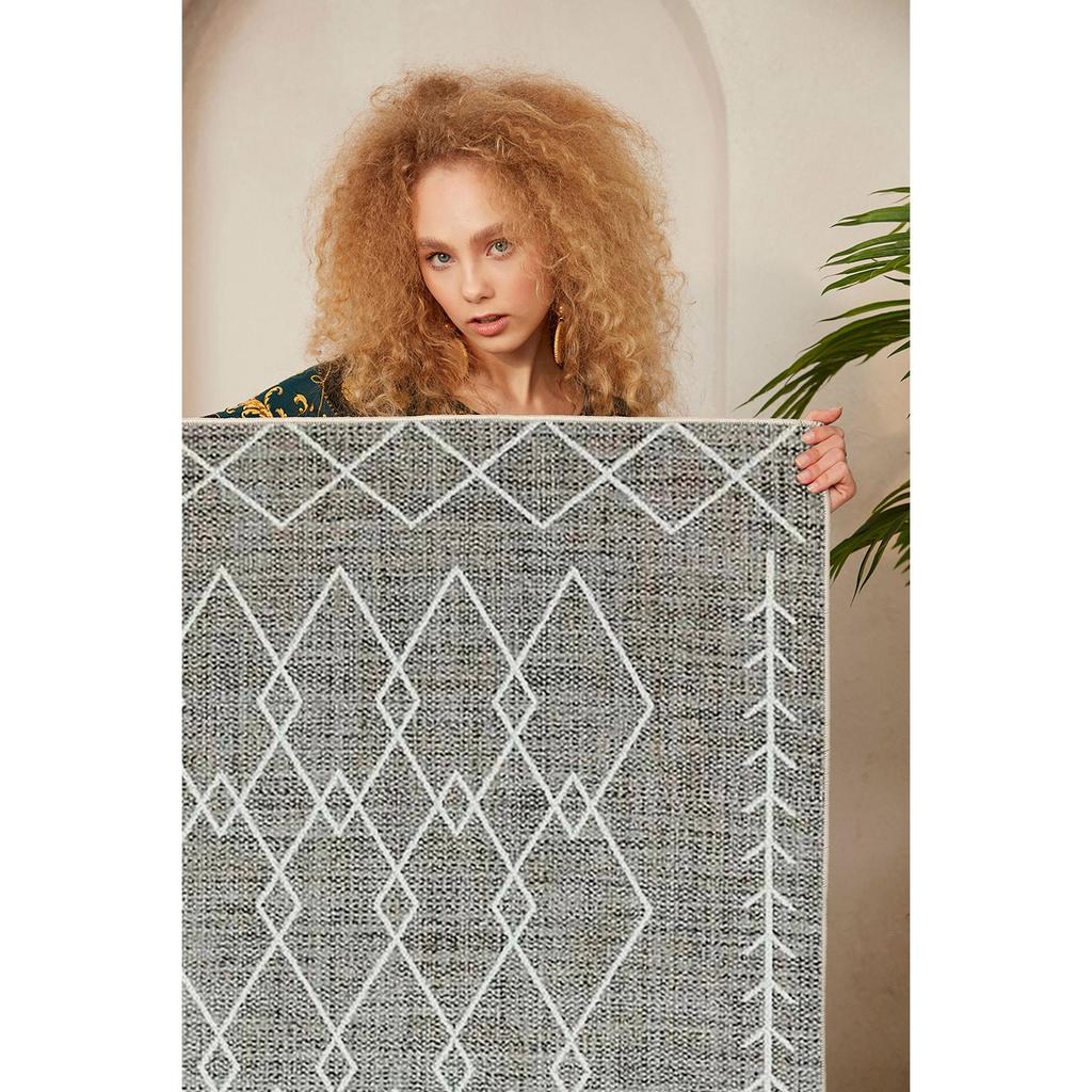 Dekorativer rutschfester Wohnzimmerteppich mit geometrischem Muster, spezielles Design, dünner, waschbarer Teppich